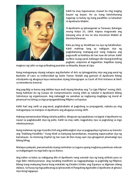 apolinario mabini title|Apolinario Mabini .